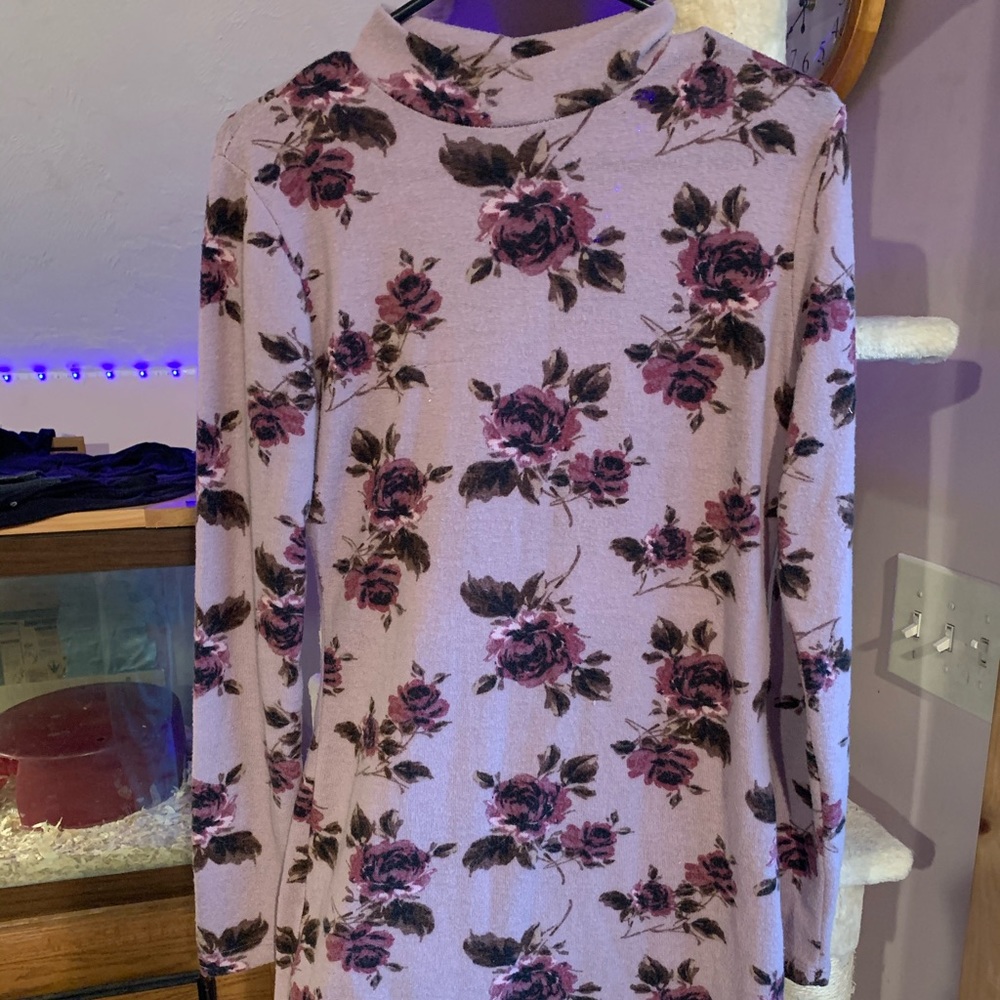 Charlotte Russe purple mini long sleeved dress!